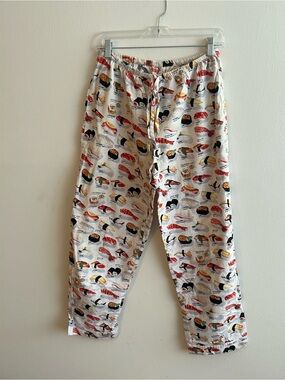 Women’s White Sushi-Print Lounge Pajama Pants